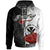 Hawaii Polynesian Custom Zip up Hoodie Coat of Arm With Hibiscus White Unisex White - Polynesian Pride