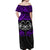 Marquesas Islands Off Shoulder Long Dress Purple Polynesia Pattern Mix Tiki LT13 - Polynesian Pride