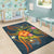 Cook Islands Polynesian Personalised Area Rug - Legend of Cook Islands (Blue) - Polynesian Pride