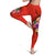 Tahiti Polynesian Women's Leggings - Floral With Seal Red - Polynesian Pride