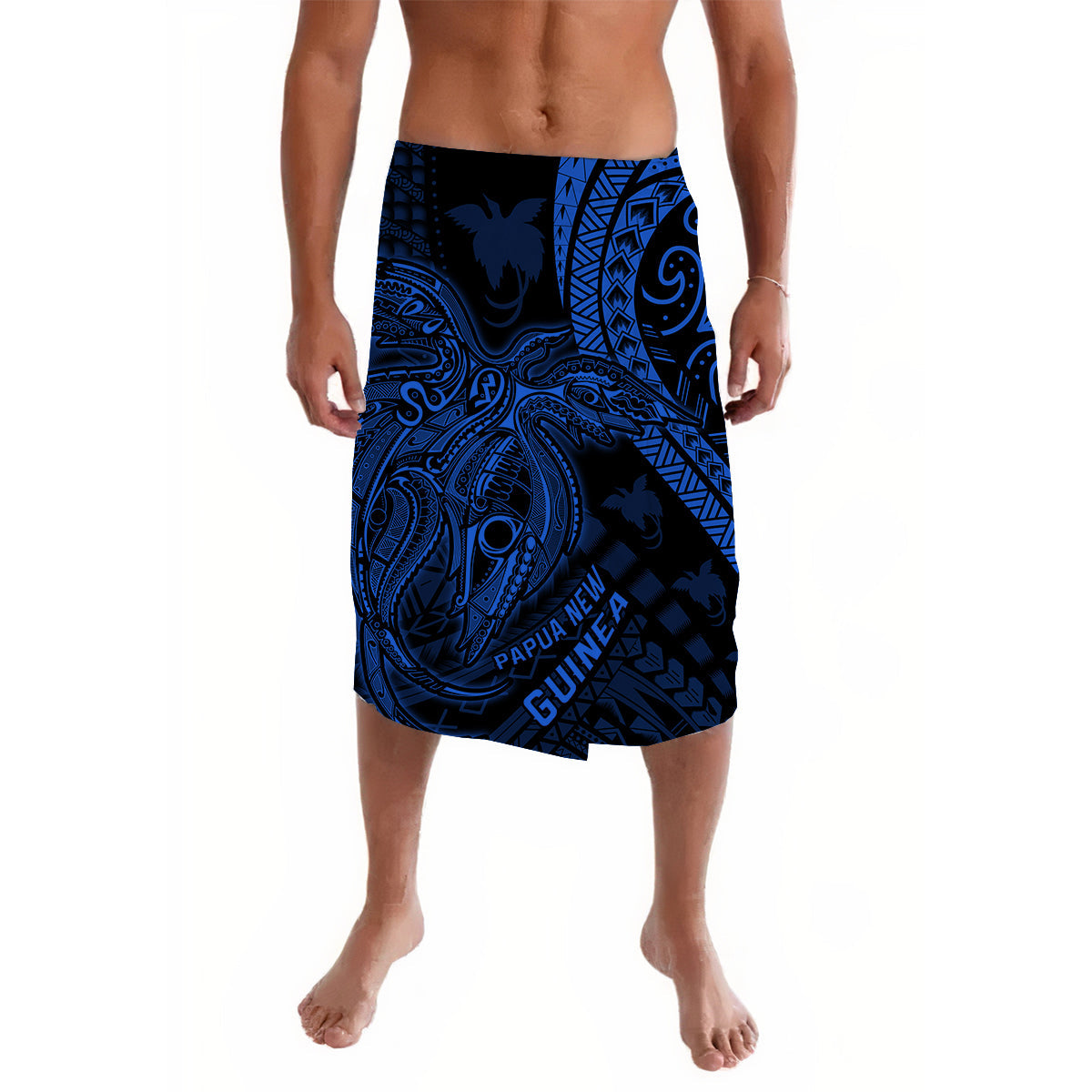 Custom Papua New Guinea Lavalava Raggiana Birds Of Paradise Blue LT13 Blue - Polynesian Pride