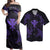 Hawaii Couple Outfits Matching Dress and Hawaiian Shirt Polynesian Turtle Hammerhead Shark Ray Kanaka Hawaii Circle Purple RLT14 - Polynesian Pride