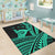 Hawaii Shaka Polynesian Tribal Turquoise Area Rug - LT12 - Polynesian Pride