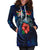 Fiji Polynesian Hoodie Dress - Blue Turtle Hibiscus - Polynesian Pride