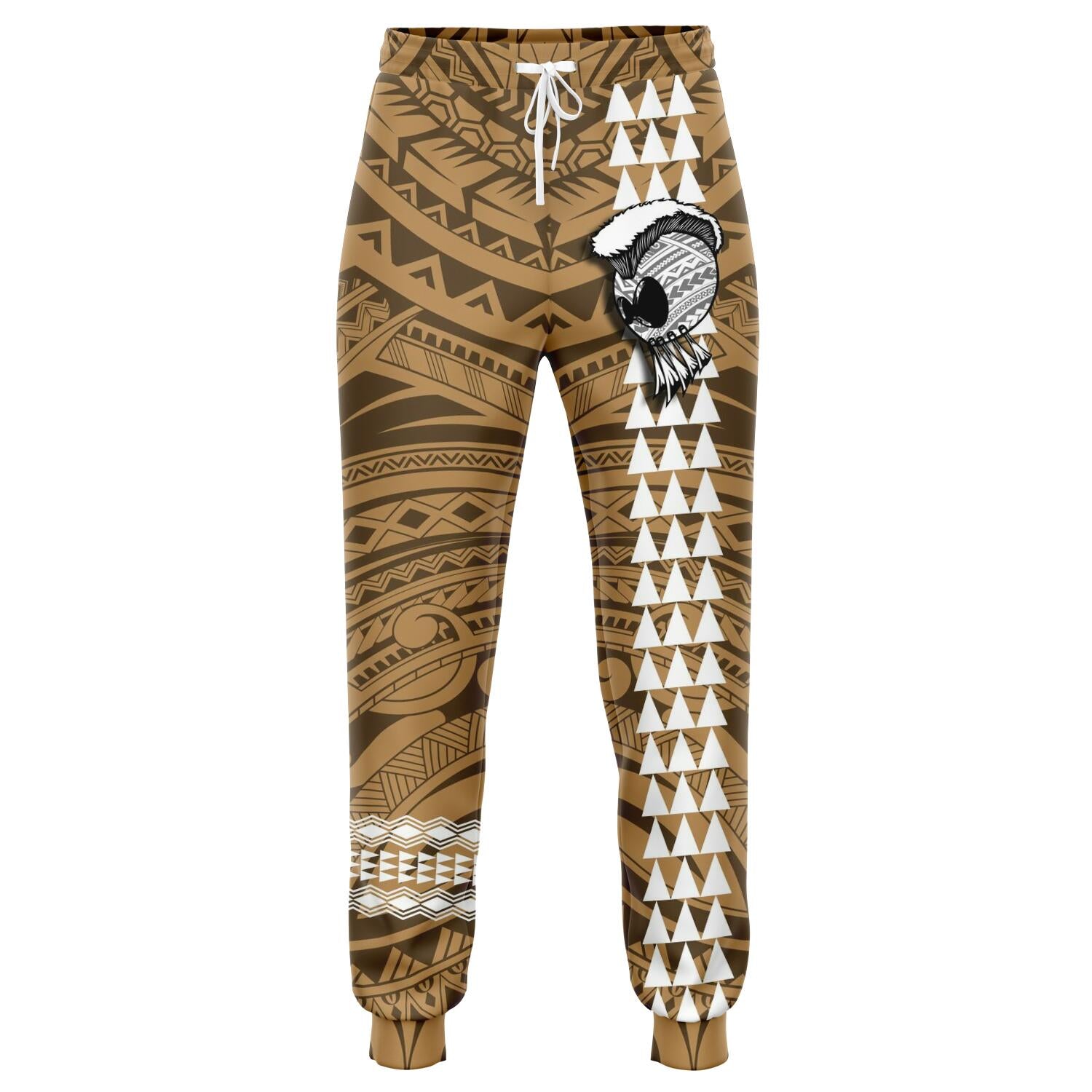 Hawaii Warrior Map Gold Kakau Joggers Gold - Polynesian Pride