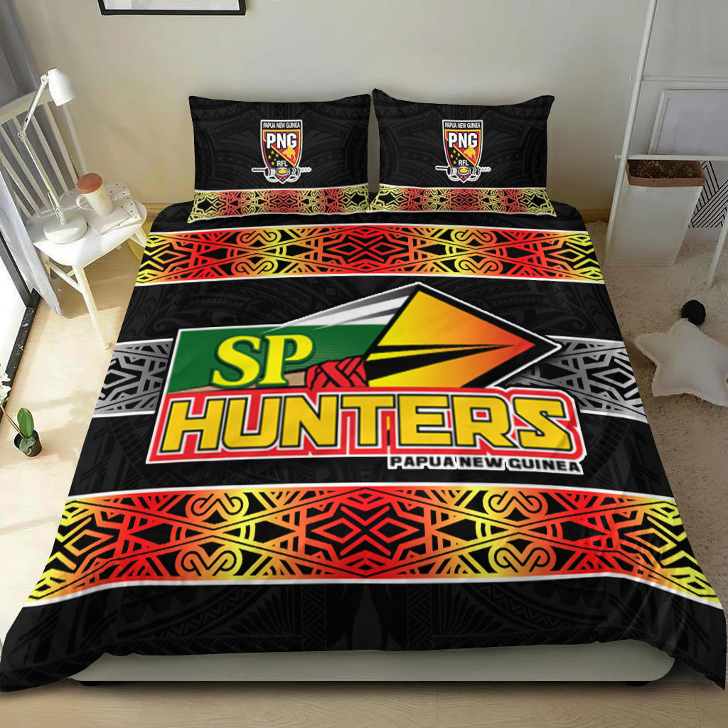 The Hunters PNG Bedding Set Papua New Guinea Hunters Rugby LT13 Black - Polynesian Pride