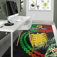 (Custom Personalised) Vanuatu Heart Polynesian Area Rug Turtle Sand Drawings LT13 - Polynesian Pride