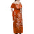 Custom Wallis et Futuna Matching Dress and Hawaiian Shirt Polynesia Orange Sea Turtle and Flowers LT13 - Polynesian Pride