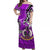 Vanuatu Color Off Shoulder Long Dress Coat of Arms Version Purple LT13 Long Dress Purple - Polynesian Pride