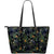 Hawaii Tropical Leaves And Flowers In The Night Style Large Leather Tote Green - Polynesian Pride