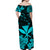 Hawaii Off Shoulder Long Dress Polynesia Turquoise Kanaka Maoli LT13 - Polynesian Pride