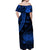 (Custom Personalised) Papua New Guinea Off Shoulder Long Dress Raggiana Birds Of Paradise Blue LT13 - Polynesian Pride