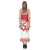 Polynesian V - Neck Open Fork Long Dress - Red Hibiscus - Polynesian Pride