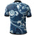 Polynesian Polo Shirt Flourish Style With Tribal Fabric Blue Color - Polynesian Pride