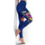 Samoa Polynesian Custom Personalised Legging - Floral With Seal Blue - Polynesian Pride