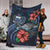 Samoa Polynesian Premium Blanket - Blue Turtle Hibiscus - Polynesian Pride