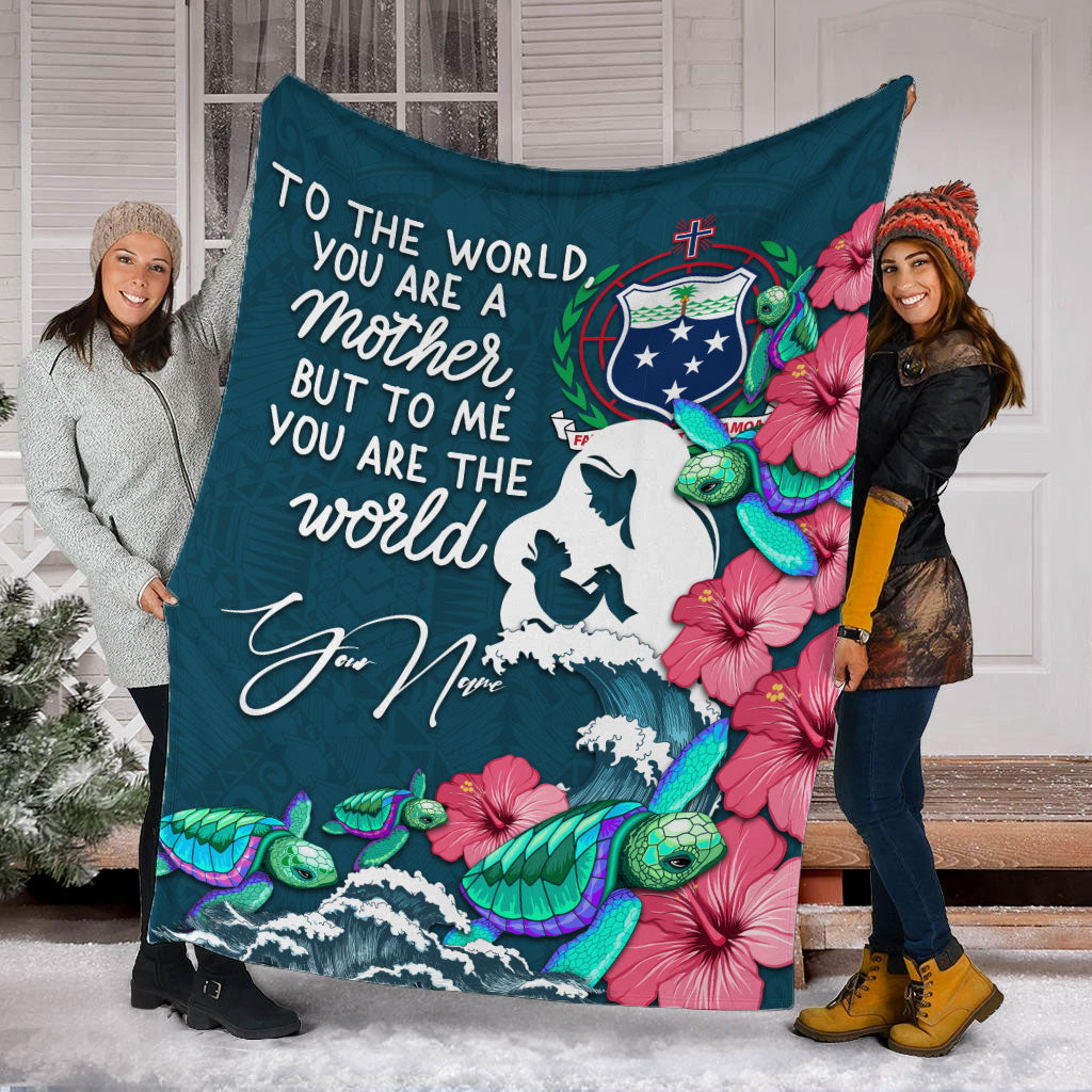 (Custom Personalised) Samoa Mothers Day With Green Turtle Blanket - LT12 - Polynesian Pride