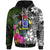 Cook Islands Custom Zip up Hoodie Turtle Plumeria Banana Leaf Unisex Black - Polynesian Pride