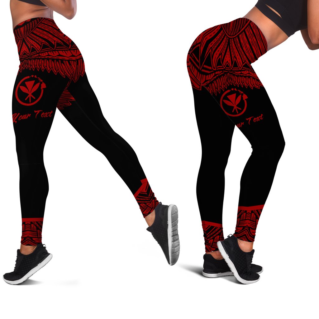 Hawaii Polynesian Women's Custom Personalised Leggings - Hawaii Pride Red Version Red - Polynesian Pride