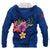 Samoa Polynesian Hoodie Floral With Seal Blue - Polynesian Pride