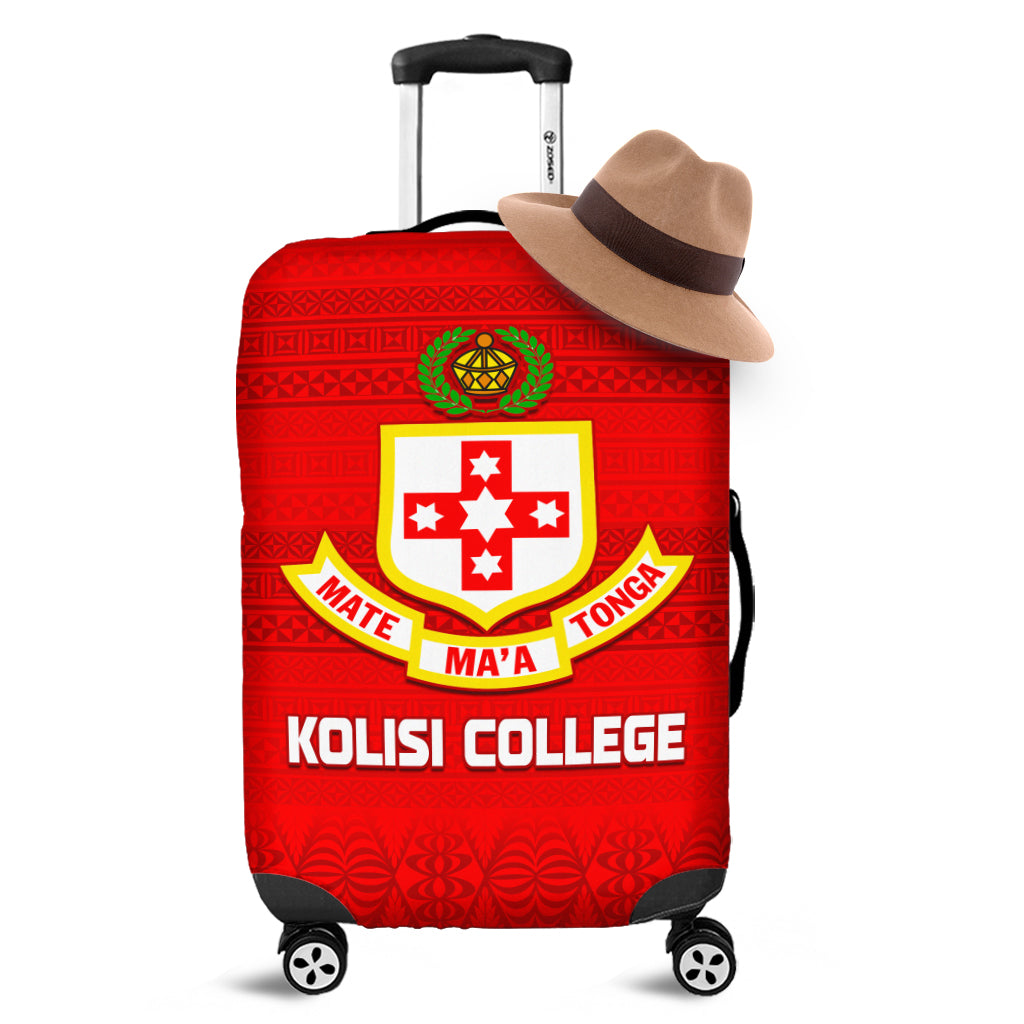 Kolisi Tonga College Atele Luggage Cover 140 Years Anniversary Tongan Ngatu Ver.01 LT13 Red - Polynesian Pride