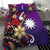 Nauru Bedding Set - Tribal Flower With Special Turtles Purple Color - Polynesian Pride