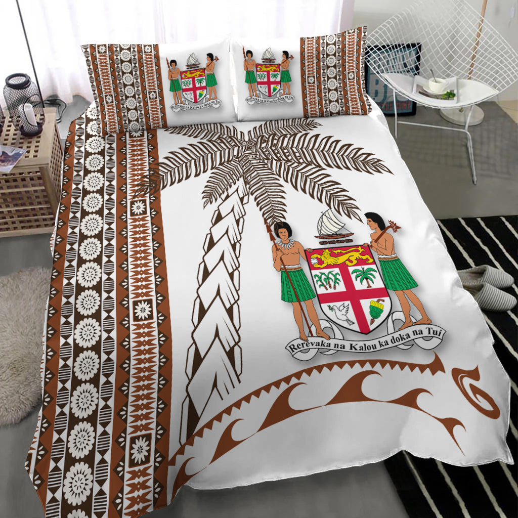 Fiji Bedding Set - Tapa Pattern With Coconut Tree - LT12 - Polynesian Pride