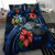 Solomon Islands Polynesian Bedding Set - Blue Turtle Hibiscus - Polynesian Pride