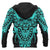 Polynesian All Over Zip up Hoodie Tattoo Tiki Neon Blue - Polynesian Pride