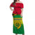 Vanuatu Color Off Shoulder Long Dress Six Provinces and Map LT13 Long Dress Red - Polynesian Pride