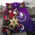 Yap Bedding Set - Tribal Flower With Special Turtles Purple Color - Polynesian Pride