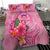 Tuvalu Polynesian Bedding Set - Floral With Seal Pink - Polynesian Pride