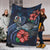 Vanuatu Polynesian Premium Blanket - Blue Turtle Hibiscus - Polynesian Pride