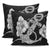 Anchor Poly Tribal Pillow Covers One Size Zippered Pillow Cases 18"x 18" (Twin Sides) (Set of 2) Black - Polynesian Pride