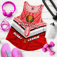 (Custom Personalised) Tonga Rugby Mate Ma'a Tonga Tapa Pattern Women Tank Top - LT2 - Polynesian Pride