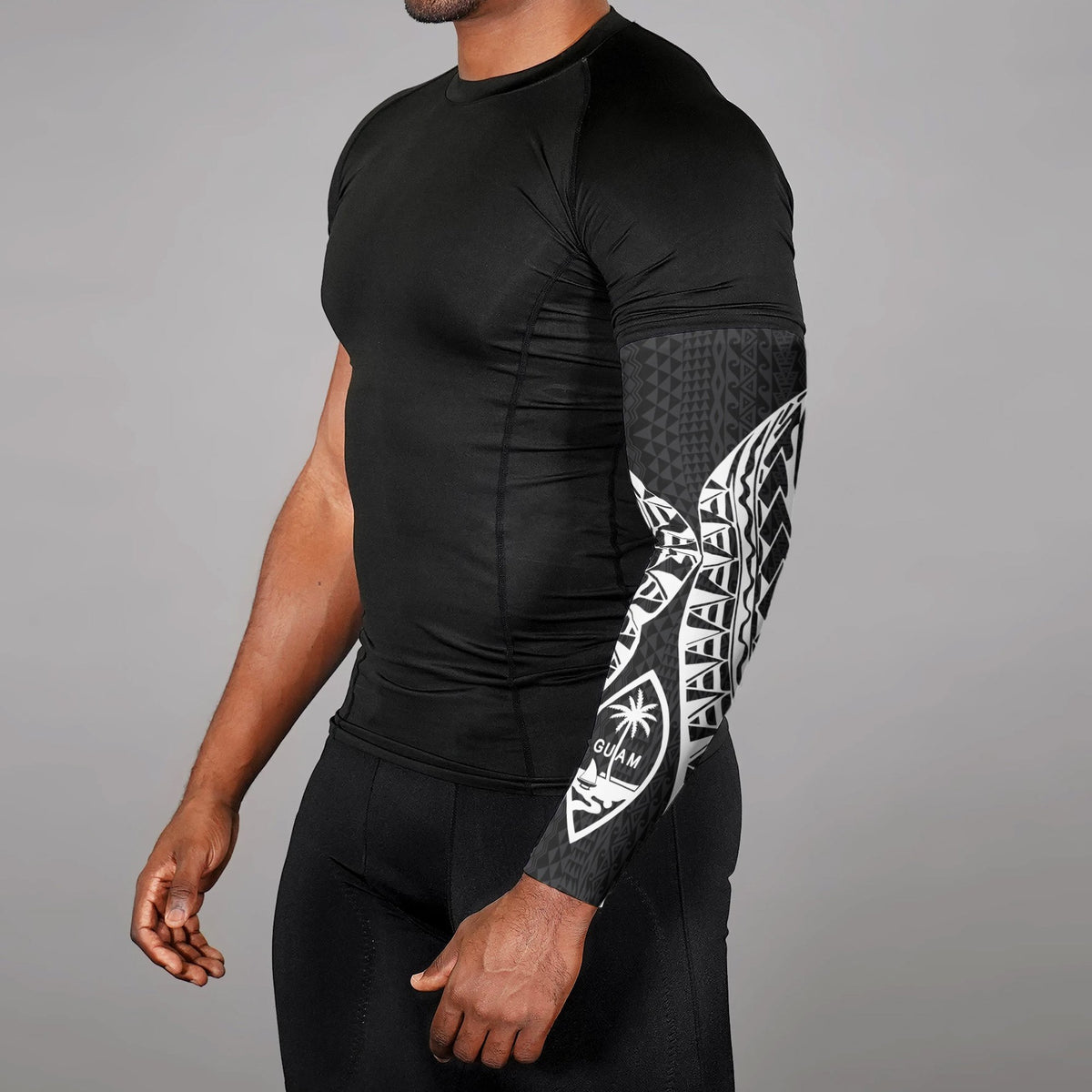 Guam Arm Sleeve Polynesian Pattern Black (Set of 2) - Polynesian Pride
