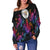 Niue Women's Off Shoulder Sweaters - Sea Turtle In Tribal Polynesian Style - Polynesian Pride