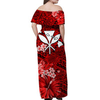 Custom Polynesian Matching Hawaiian Outfits For Couples Hawaiian Map with Kanaka Red Flowers LT13 - Polynesian Pride