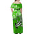 (Custom Personalised) Hawaii Off Shoulder Long Dress Polynesia Green Sea Turtle Honu and Hammerhead Shark LT13 - Polynesian Pride