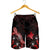 Papua New Guinea Polynesian Men's Shorts - Turtle With Blooming Hibiscus Red - Polynesian Pride