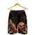 Tuvalu Polynesian Men's Shorts - Turtle With Blooming Hibiscus Gold - Polynesian Pride