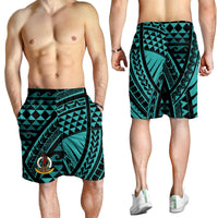Vanuatu Men's Short - Tribal Seamless Pattern Green - Polynesian Pride