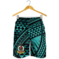 Vanuatu Men's Short - Tribal Seamless Pattern Green - Polynesian Pride