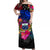 Samoa Off Shoulder Long Dress Alluring Polynesia and Tropical Flowers LT13 Women Black - Polynesian Pride