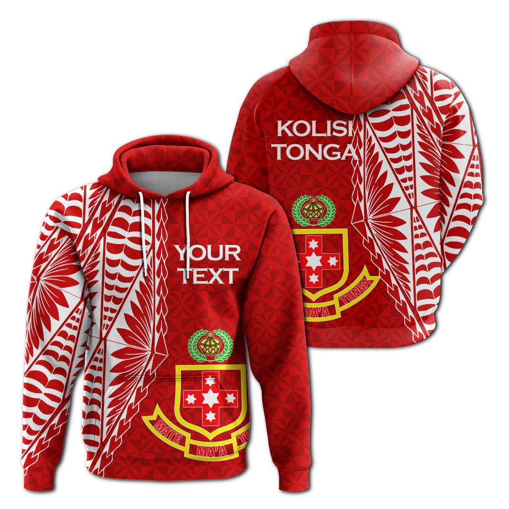 Custom Kolisi Tonga Atele Hoodie Tongan Tribal LT12 Red - Polynesian Pride