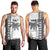 (Custom Personalised) Fiji Rugby Men's Tank Top - Coconut Tree With Tapa Pattern - LT12 Black - Polynesian Pride