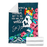 (Custom Personalised) Tahiti Mothers Day With Green Turtle Blanket - LT12 - Polynesian Pride