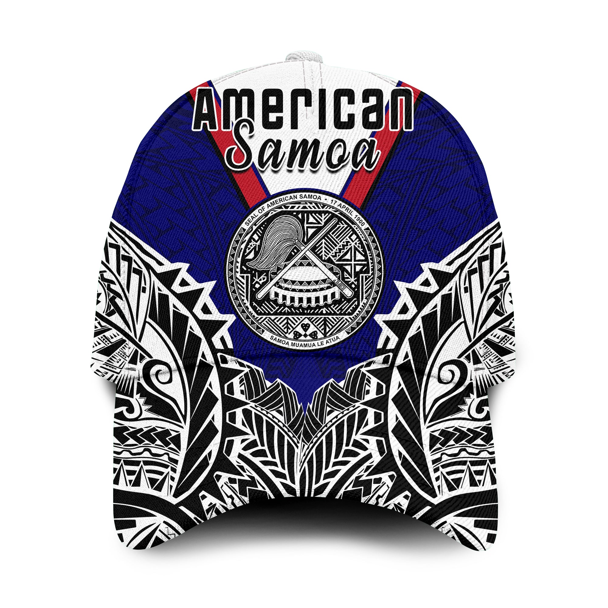 American Samoa Hat Bald Eagle Mix Polynesian LT13 Classic Cap Universal Fit Blue - Polynesian Pride