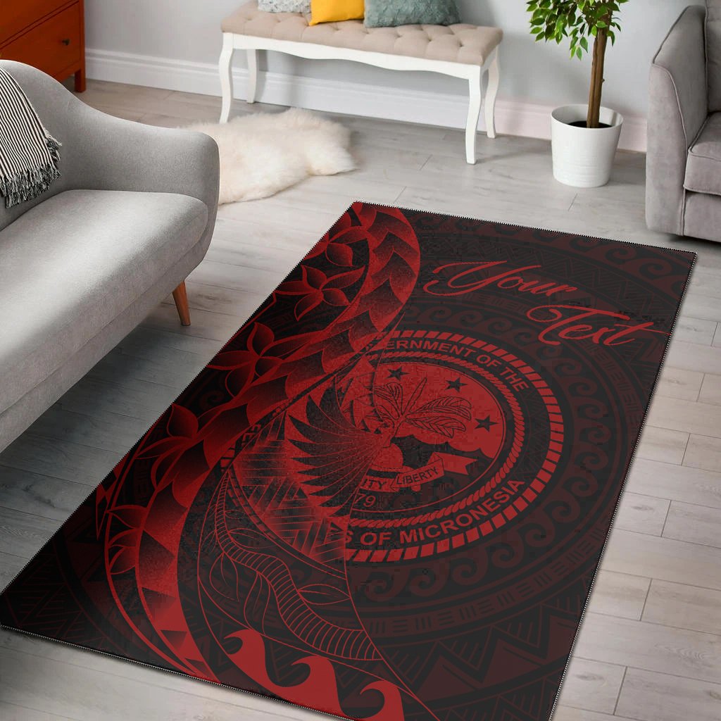 Federated States of Micronesia Area Rug - Custom Personalised Polynesian Pattern Style Red Color Red - Polynesian Pride