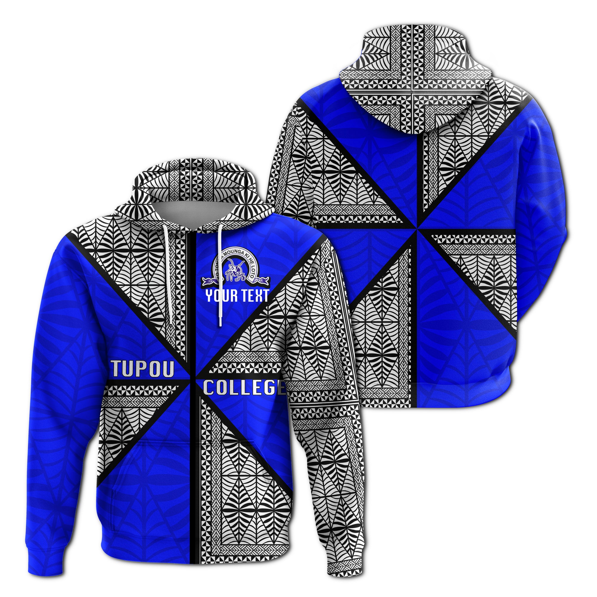 Custom Tonga Tupou College Zip up Hoodie Tongan Patterns LT20 Unisex Green - Polynesian Pride